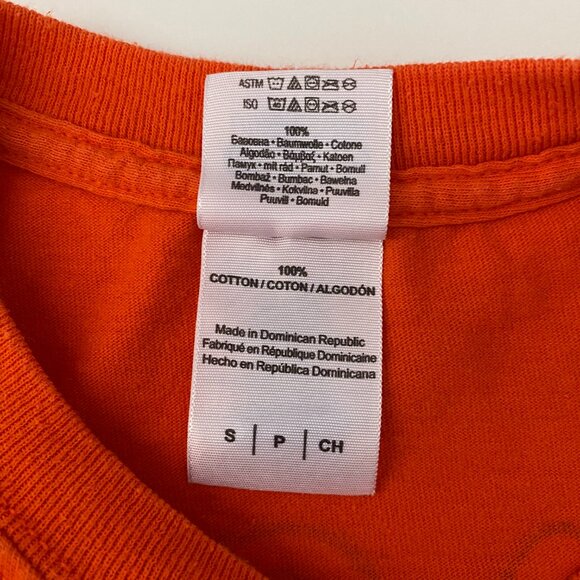 Little Caesars Pizza Genius Graphic Tee Shirt Gildan Orange Size Small - Picture 10 of 14